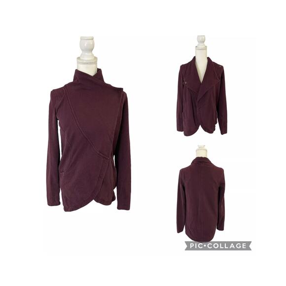 Lululemon That's a Wrap Heathered Bordeaux Drama Button Jacket Size 4 Small - Picture 2 of 10